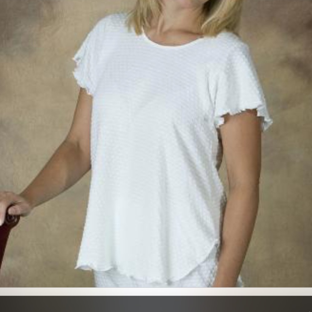 Simple Pleasures night and day palazzo short sleeve long top collection White S